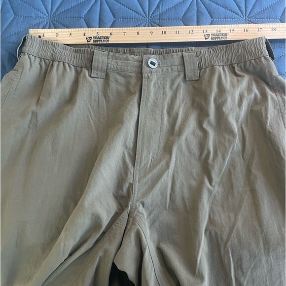 ExOfficio Nomad Pant Mens Large Nylon Green Elastic‎ Waist Hiking Cargo Pockets - Picture 10 of 12